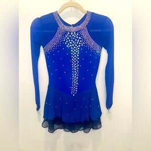 Blue Rhinestone Figure Skating Dress Brand New⛸️⭐️